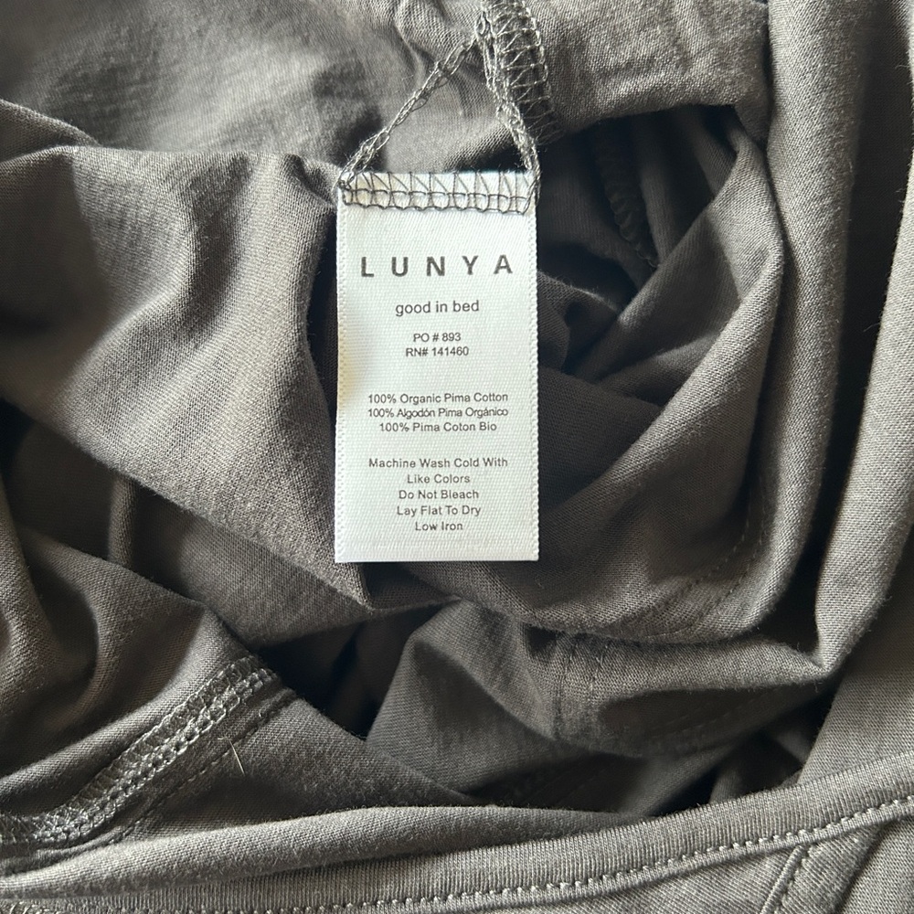 NWOT Lunya Organic Cotton Sleepwear in Charcoal Grey, M - Picture 5 of 5